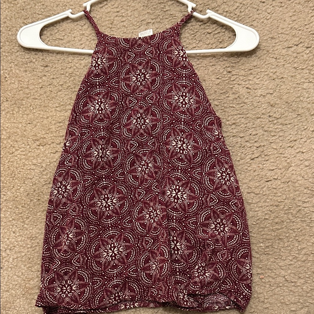 InTu Burgundy Patterned Sleeveless Dress